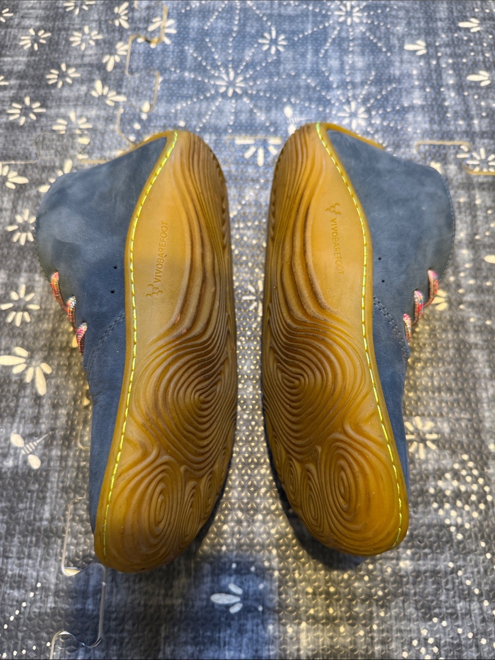 Vivobarefoot 13 Gobi Addis Kids Blue Leather Shoes with Colorful Elastic Laces - Picture 3 of 9